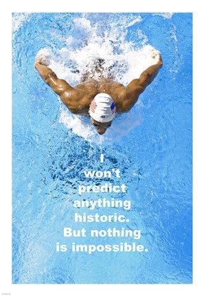 Framed Historic Swimming Quote Print