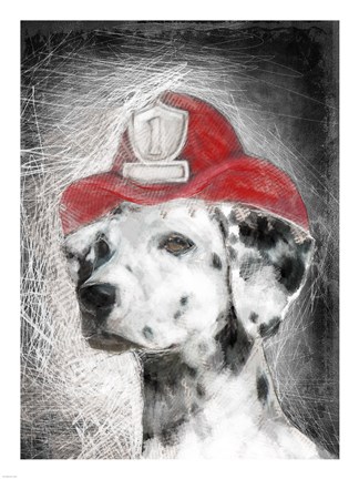 Framed Firefighter Dalmation Print
