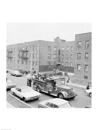 Framed USA, New York City, fire engine Print