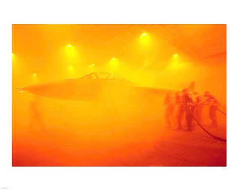 Framed Firesafety Practice on the SS Truman Print