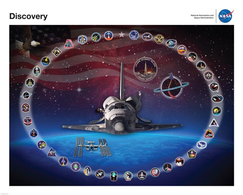 Framed Space Shuttle Discovery Tribute Poster Print