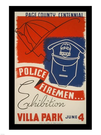 Framed Police Firemen Exhibition Villa Park June 4th Print