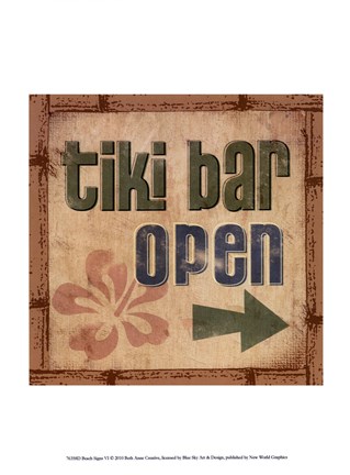 Framed Beach Signs VI Print