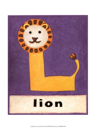 Framed L is for Lion Print