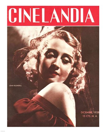 Framed Joan Blondell CINELANDIA Magazine Print