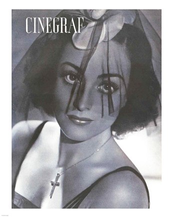 Framed Joan Crawford CINEGRAF Magazine Print