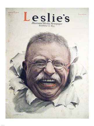 Framed Leslies Illustrated Weekly Newspaper Nov. 1916 Teddy Roosevelt Print