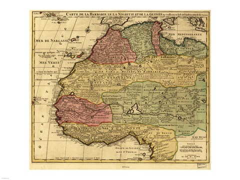 Framed Map of Africa 1742 Print