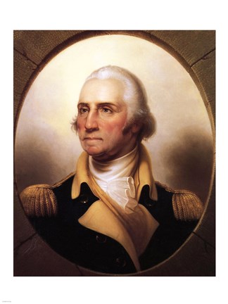 Framed Portrait of George Washington Print