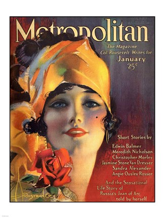 Framed Rolf Armstrong Metropolitan Jan 1919 Print