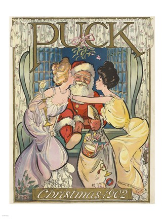 Framed Santa 1902 Puck Cover Print