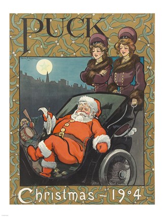 Framed Santa 1904 Puck Cover Print