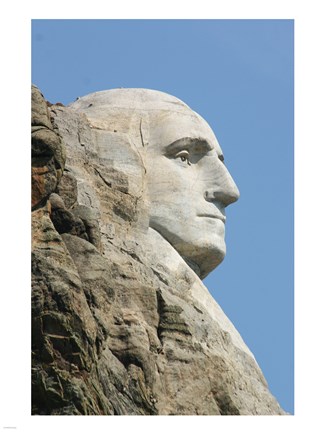 Framed Sideview of George Washington Statue at Mt Rushmore Print