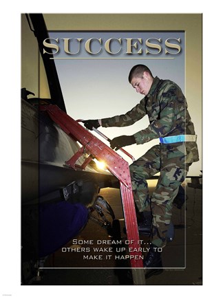 Framed Success Affirmation Poster, USAF Print