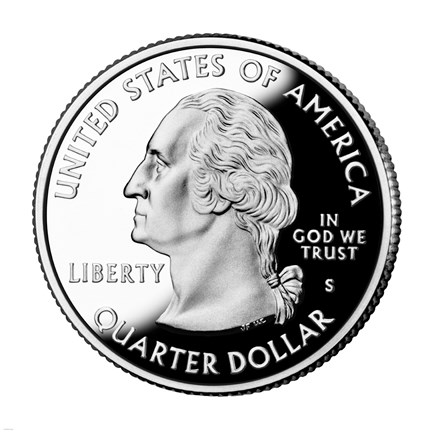 Framed United States Quarter, obverse, 2004 Print