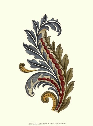 Framed Jacobean Leaf III Print