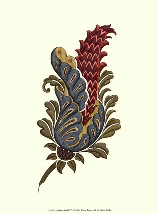 Framed Jacobean Leaf IV Print