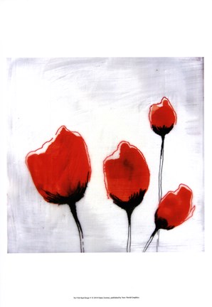 Framed Red Drops V Print