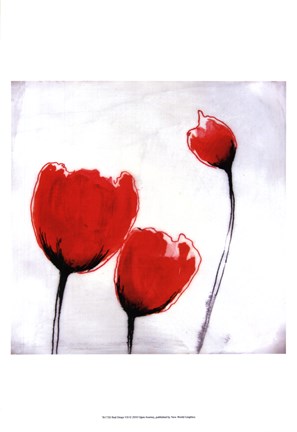 Framed Red Drops VII Print