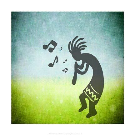 Framed Kokopelli Music I Print