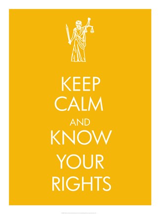 Framed Keep Calm and Know Your Rights Print