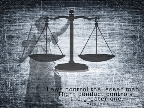 Framed Justice Law Mark Twain Quote Print