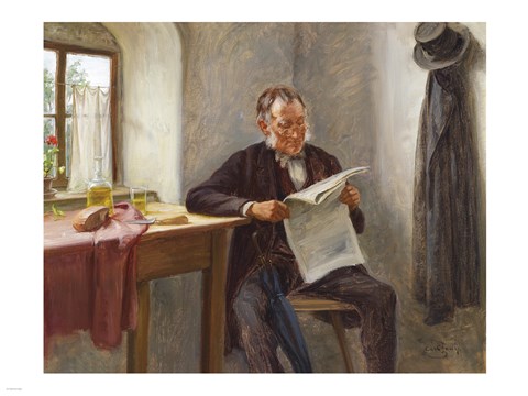 Framed Carl Zewy Der Zeitungsleser Print