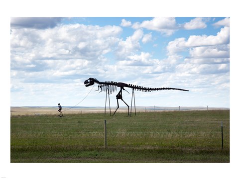 Framed Dinosaur Sculpture Print