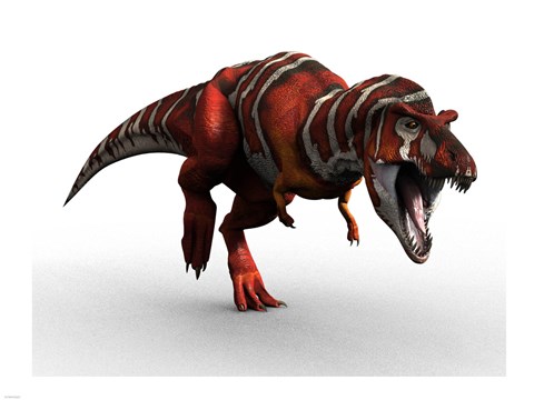 Framed T Rex Charge Print