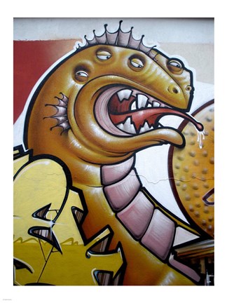 Framed Dinosaur Graffitti Print