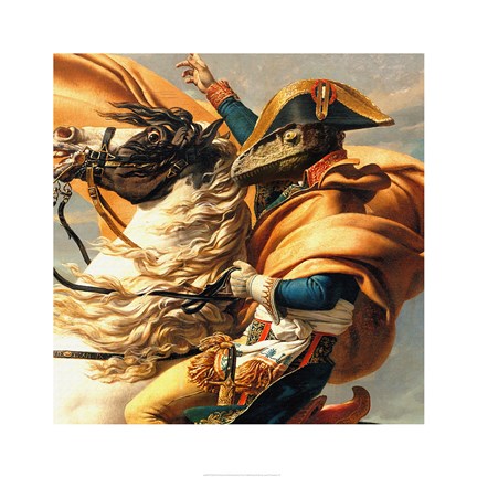 Framed Napoleon Raptor Crossing the Alps Print