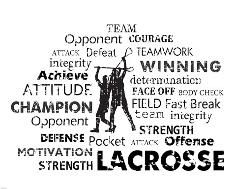 Framed Lacrosse Text Print