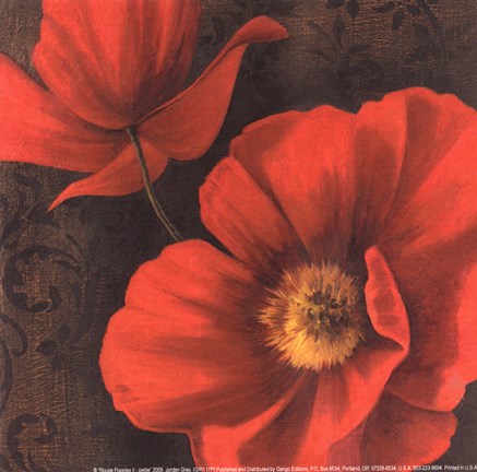 Framed Rouge Poppies II - petite Print