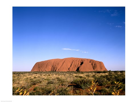 Framed Rock formation on a landscape, Uluru-Kata Tjuta National Park, Australia Print