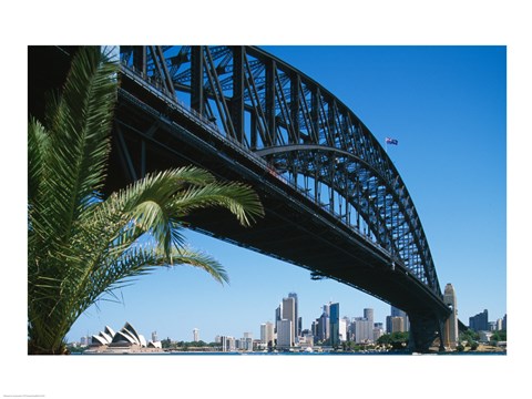 Framed Low angle view of a bridge, Sydney Harbor Bridge, Sydney, New South Wales, Australia Print