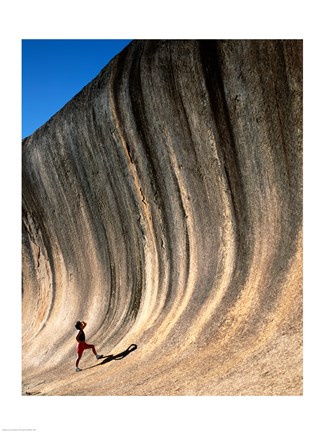 Framed Low angle view of a rock, Wave Rock, Hyden, Western Australia, Australia Print