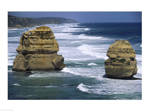 Framed Sea stacks at the Port Campbell National Park, Victoria, Australia Print