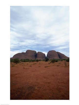 Framed Rock formations on a landscape, Olgas, Uluru-Kata Tjuta National Park, Northern Territory, Australia Vertical Print