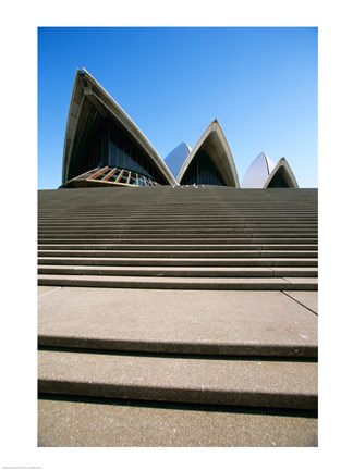 Framed Low angle view of an opera house, Sydney Opera House, Sydney, New South Wales, Australia Print
