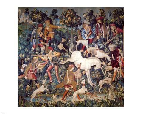 Framed Hunt of the Unicorn Tapestry Print