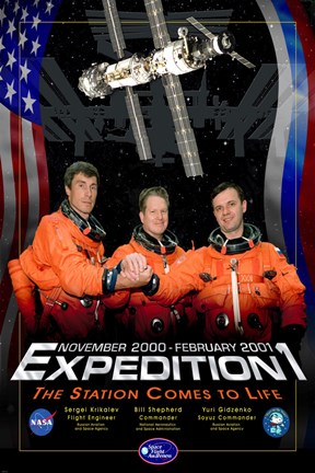 Framed Expedition 1 Crew Poster Print