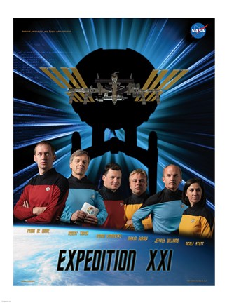 Framed Expedition 21 Star Trek Crew Poster Print