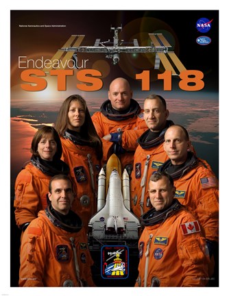 Framed STS 118 Mission Poster Print