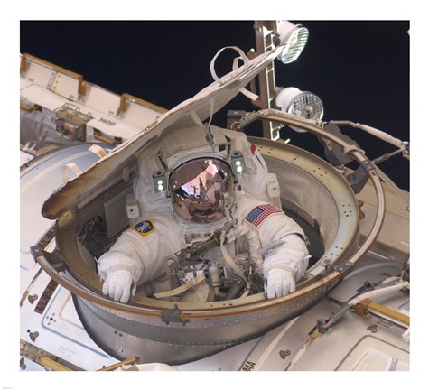 Framed Astronaut Drew Feustel Re-enters the Space Station Print