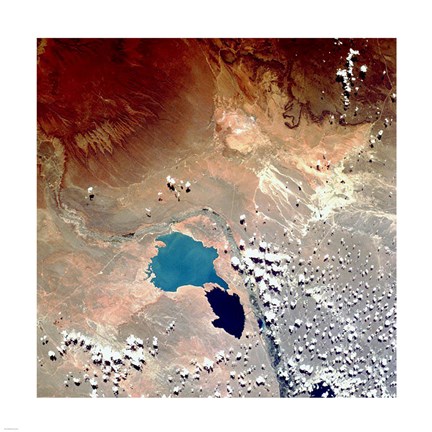 Framed Cerros Colorados Argentina from Space Taken by Atlantis Print