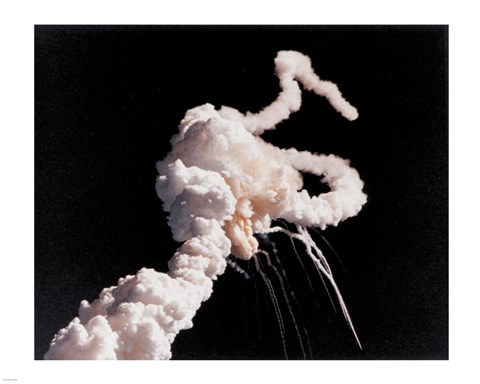 Framed Challenger Explosion Print