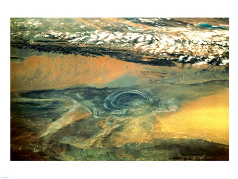 Framed China, Xinjiang taken by shuttle endeavor Print