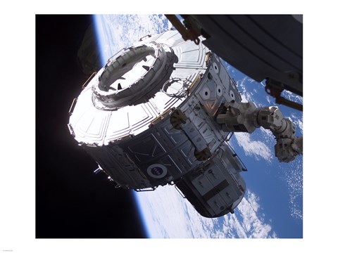 Framed ISS Quest Module Instalation of International Space Station Print