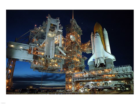 Framed Main Launch Pad at Night Print