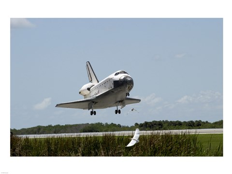 Framed NASA Space Shuttle Atlantis Landing Print